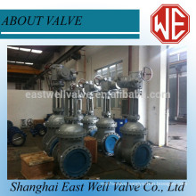 Gear rising stem gate valve